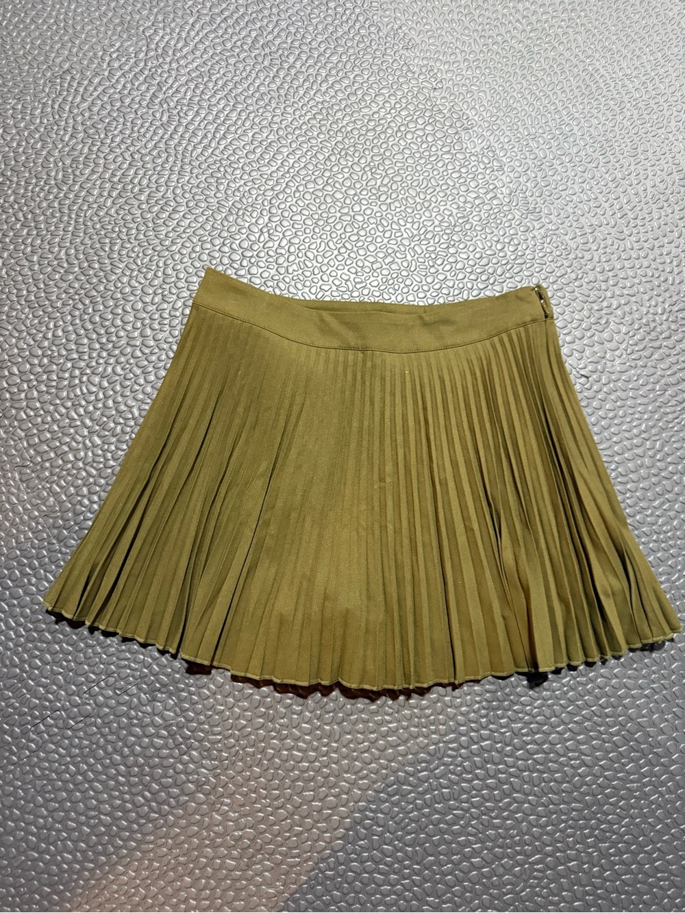H&M Olive Green Pleated Skater Skirt